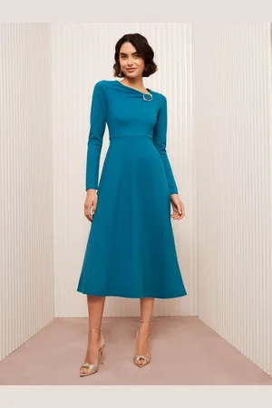 Friends Like These Long Sleeve Buckle Tailored Midi Dress AU 10
