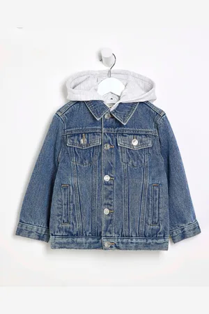 River Island Blue Boys Hooded Denim Jacket 2