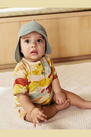 Next Green Dinosaur 100% Cotton Baby Legionnaire Hat (0mths-2yrs) First Size