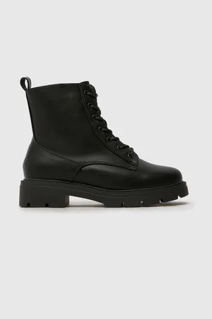 Schuh Wide Fit Andria Lace-Up Black Boots AU 5 (EU 36)