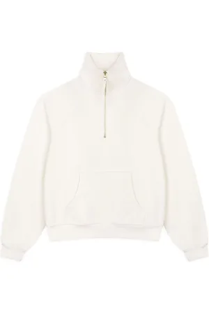 Chelsea Peers White 100% Cotton Half-Zip Sweatshirt 16
