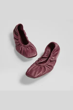 LK Bennett Tayla Bordeaux Nappa Leather Folded Ballerinas AU 6 (EU 37)