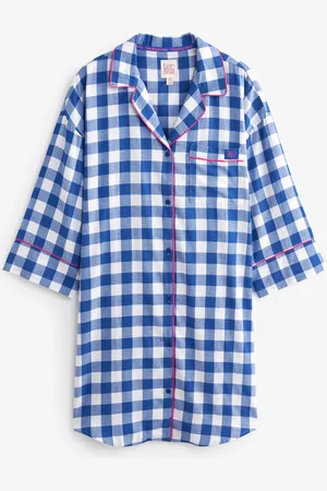 Bath & Body Works Bath and Body Works USA Blue Gingham Viscose Nightshirt AU 12 R