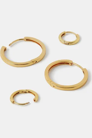 Accessorize Gold Plated 14ct Hoop Earrings 2 Pack One