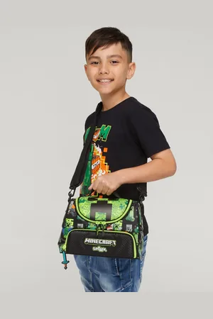 SMIGGLE Black Minecraft Double Pocket Lunchbox with Strap one