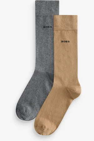HUGO BOSS Natural Regular Length Cotton Blend 2 Pack Socks