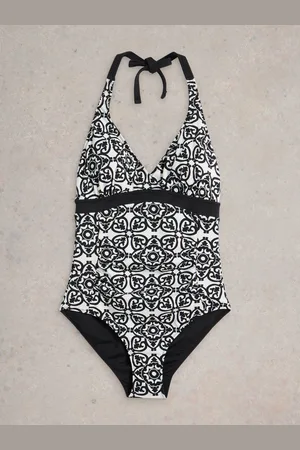 White Stuff Black Sunshine Reversible Swimsuit AU 22