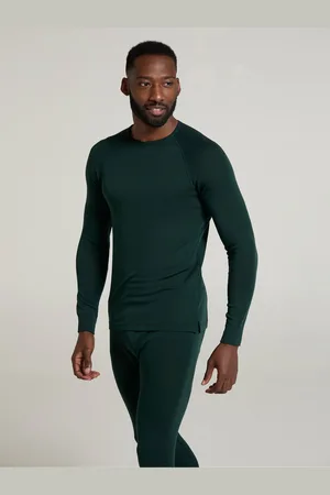 Mountain Warehouse Green Merino Mens Round Neck Thermal Top M