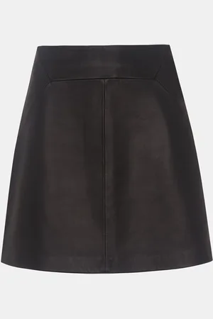 Whistles Petite Leather A Line Skirt AU 14