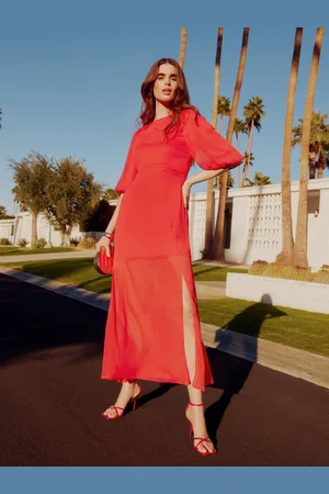 Friends Like These Short Puff Sleeve Chiffon Maxi Dress AU 12