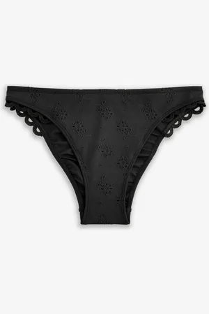 Never Fully Dressed Black Broiderie Bikini Briefs AU 16