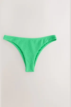 Next Green Textured Brazilian High Leg Bikini Bottoms AU 12
