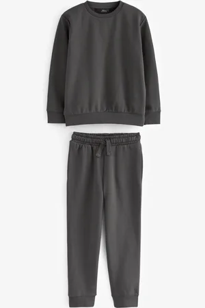 Next Grey Charcoal Plain Jersey Sweatshirt and Joggers Set (3mths-7yrs) 5