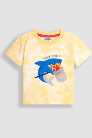 JoJo Maman Bébé Yellow Shark Interactive Appliqué T-Shirt 2