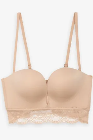 Lipsy London Nude Lace Plunge Strapless Bra 36 A