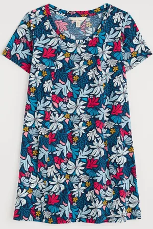 Seasalt Cornwall Blue Screenprint Jersey A-Line Tunic AU 12