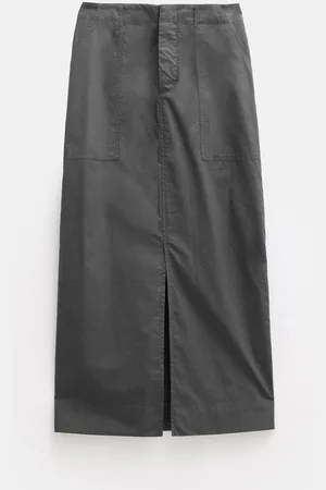 Hush Puppies Paper Column 100% Cotton Midi Skirt AU 16