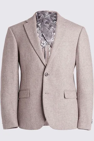 Moss Stone Grey Slim Fit Donegal Tweed Suit Jacket 40 S