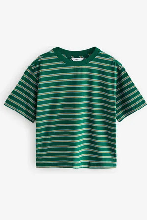 Next Blue/Green Short Sleeve Crew Neck 100% Cotton T-Shirt AU 18