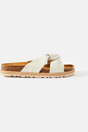 mint&berry White Bryony Leather Flat Sandals eu41uk7