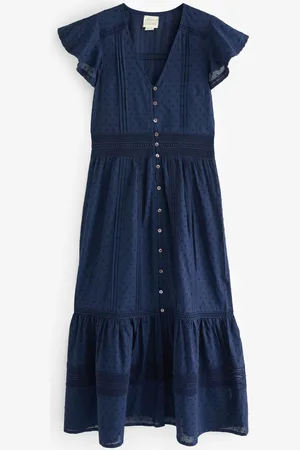 ASPIGA Blue Nyla Beach 100% Cotton Kaftan XS