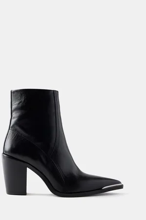 mint&berry Black Leather Ankle Boots AU 10 (EU 41)