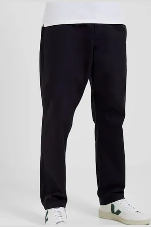 French Connection Black Peached 100% Cotton Straight Leg Trousers 34