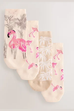 Next Flamingo Trainer Socks 4 Pack One