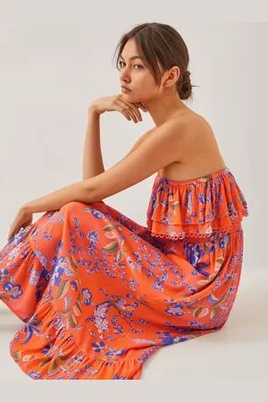 Monsoon Kaia Floral Frill Midi Dress XXL