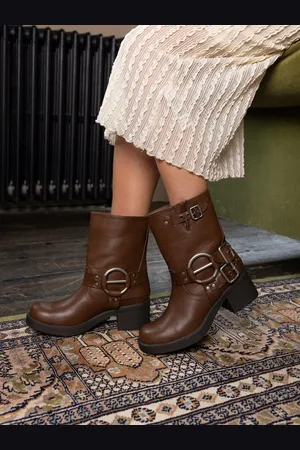 Novo Brown Dafra Harness Biker Ankle Boots AU 10 (EU 42)