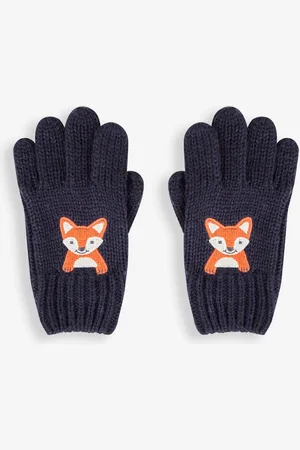 JoJo Maman Bébé Indigo Fox Appliqué Gloves 3
