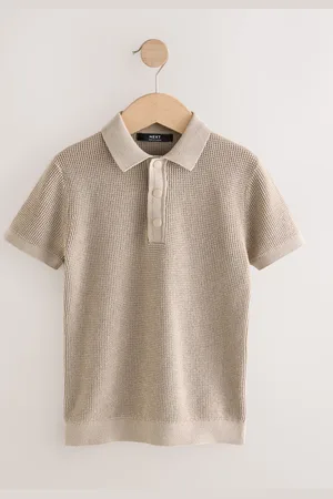 Next 100% Cotton Short Sleeve Knitted Popper Polo Shirt (3-16yrs) 4 Years (104cm)