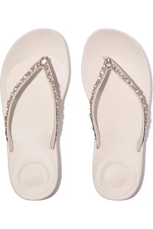 FitFlop Pink Iqushion Multi-Crystal Ergonomic Flip Flops AU 7 (EU 38)