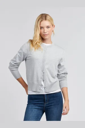 U.S. Polo Assn. U. S. Polo Assn Grey Womens Crafted Fine Knit Cardigan S