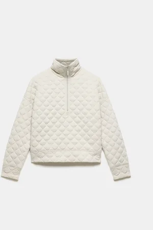 mint&berry White Quilted Zip Sweatshirt M