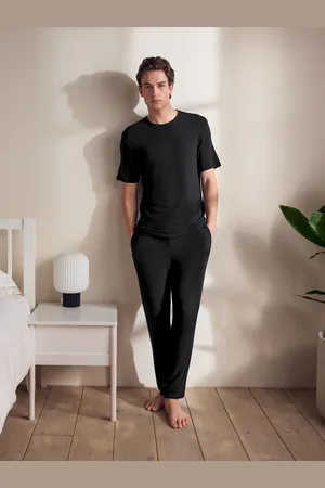 Next Black Cuffed Textured TENCEL? Modal Pyjamas Set xlarge