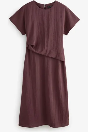 Next Short Sleeve Drape Detail Midi Dress AU 16