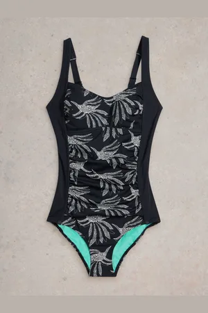 White Stuff Black Splash Control Swimsuit AU 22