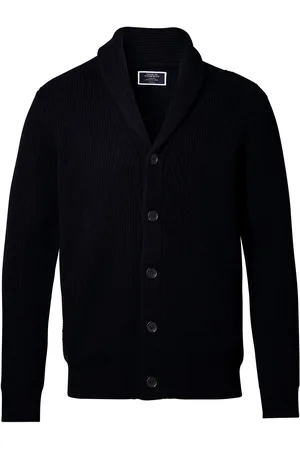 Charles Tyrwhitt Blue Chunky Merino Shawl Neck Cardigan XL