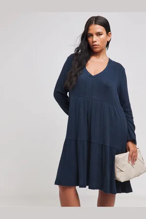 Simply Be Asymmetric Ribbed Smock Dress AU 10