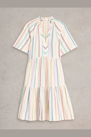 White Stuff Sophia Stripe 100% Organic Cotton Dress AU 16