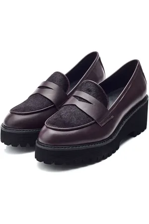 Moda In Pelle Florense Chunky Sole Wedge Leather Loafers AU 9 (EU 40)
