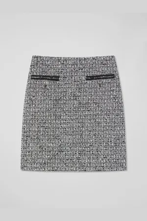 LK Bennett Charlie Tweed and Trim Skirt AU 14