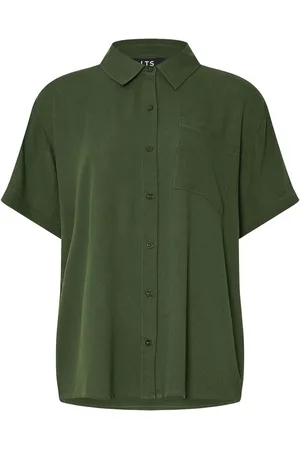 Long Tall Sally Crinkle Short Sleeve 100% Cotton Shirt AU 12 Tall
