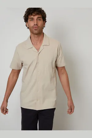 Threadbare Jersey Pique Revere Collar Short Sleeve 100% Cotton Shirt xlarge