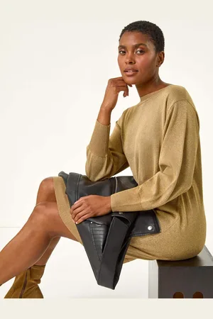 Roman Shimmer Slash Neck Jumper Dress AU 14