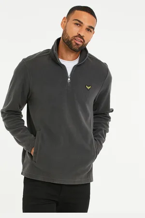 Threadbare Grey Chrome Quarter Zip Fleece Sweatshirt L