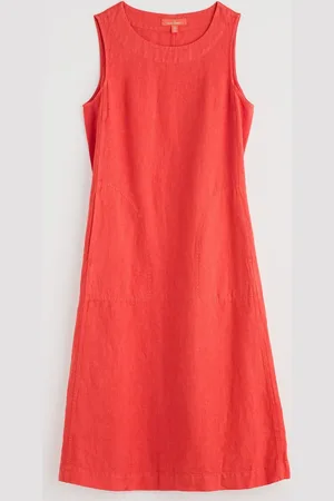 Seasalt Cornwall Cresting Waves Sleeveless 100% Linen Dress 16