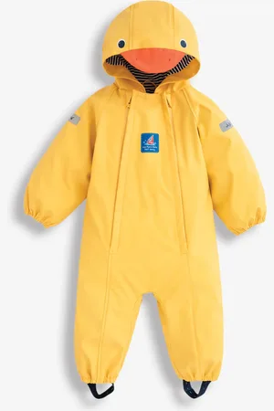 JoJo Maman Bébé Yellow Duck Lined Waterproof Puddle Suit 3