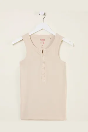 Fat Face FatFace Rachel Natural Rib Vest AU 24